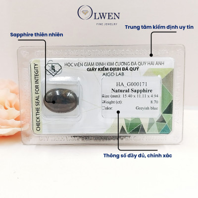 Viên đá Sapphire thiên nhiên HA-G000171