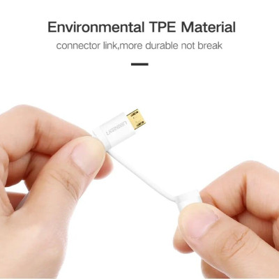 Ugreen UG30170US142TK 0.5M màu trắng Cáp USB-A sang Micro USB + USB-C cao cấp - HÀNG CHÍNH HÃNG