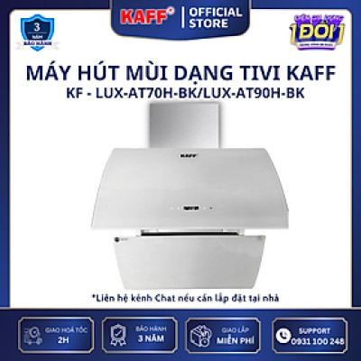 Máy hút mùi kính vát cong dạng TV cảm ứng điều khiển từ xa 700mm KAFF KF-LUX-AT70H-WH - Hàng Chính Hãng