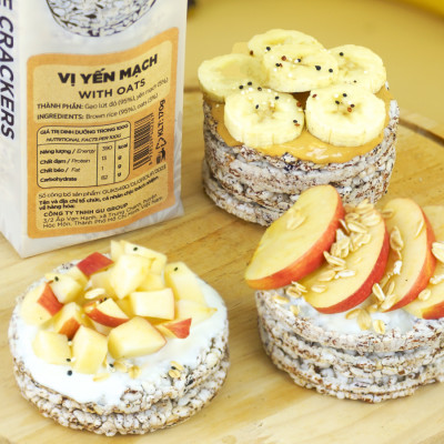 Bánh gạo lứt GUfoods (170g) - Không chiên dầu, Không đường, Từ gạo và ngũ cốc nguyên hạt, Lành mạnh, Phù hợp Eat clean, Ăn vặt healthy, Thực dưỡng, Tập gym, Thuần chay, Đa dạng hương vị