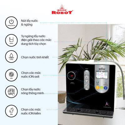 Máy Lọc Nước Điện Giải Ion Kiềm ROBOT Nóng Thông Minh IonSmart 1112 - Tạo 12 Loại Nước - Hàng Chính Hãng