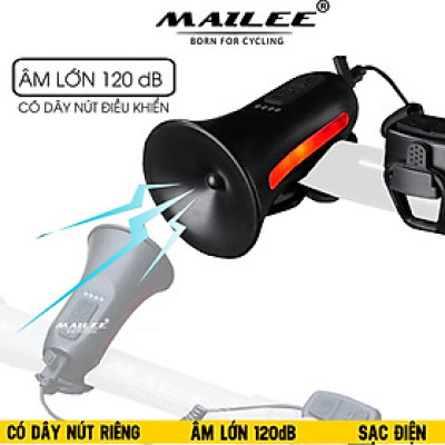 Còi Xe Đạp Âm Lượng Cao 120db HYD-074S có dây nhấn USB, Có Đèn cảnh báo, 5 Chế Độ Âm Thanh, Sạc điện USB Cho Xe Đạp MTB/ đường trường - Mai Lee