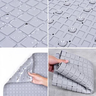 Thảm Chống Trượt Nhà Tắm Ô Vuông 70x38cm - Tấm Lót Sàn Phòng Tắm Cao Su Chống Trơn (Giao màu ngẫu nhiên)