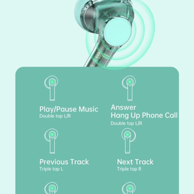Tai nghe Wiwu Pure Sound TWS12 kết nối Bluetooth V5.3, có điều khiển cảm ứng trực tiếp trên tai nghe - Hàng chính hãng