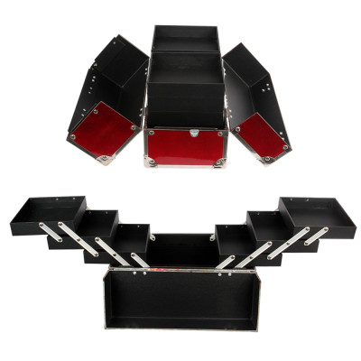 Cốp sơn mài cao cấp Hana đựng mỹ phẩm, đồ phun xăm, nail, nối mi sơn mài dát vàng cẩn vỏ trứng, họa tiết vẽ tay cao cấp, viền khung nhôm chắc chắn, bọc góc inox size 40x20x26 cm 