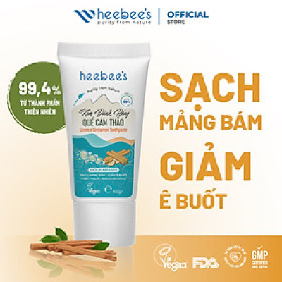 Kem Đánh Răng Thảo Dược Thuần Chay Quế Cam Thảo - Sạch Mảng Bám, Giảm Ê Buốt 60 Gram