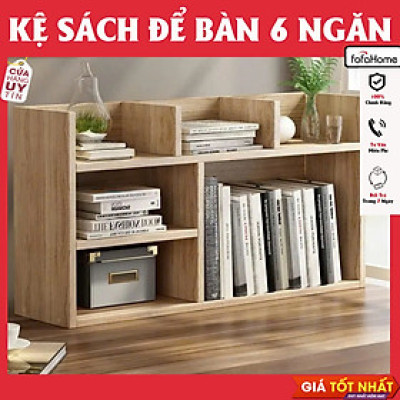 Kệ Sách Gỗ Để Bàn Làm Việc Gía Sách Đa Năng 6 Ngăn Gỗ MDF Dễ Dàng Lắp Đặt