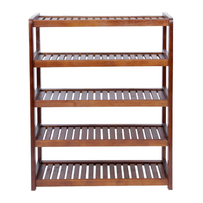 Kệ Giày Dép Gỗ Tự Nhiên 5 Tầng Rộng 60cm (Nâu)n