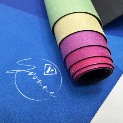 Thảm tập yoga chính hãng Yvonne, Geometric (TẶNG KÈM 3 PHẦN QUÀ) dày 4mm, bề mặt nhám, siêu bám, chống trơn trượt, thấm hút mồ hôi, càng nhiều mồ hôi càng bám, dễ vệ sinh, bề đẹp, sang trọng