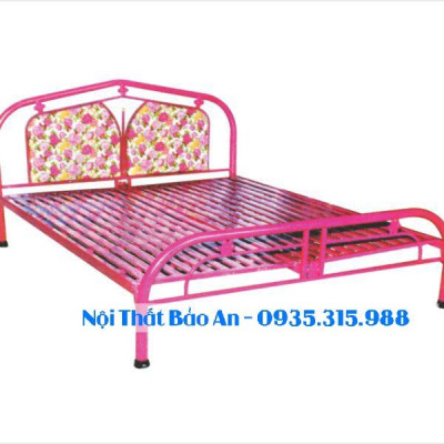 Giường sắt giá rẻ nhiều kích thước (0,8cm x 2m , 1mx2m , 1m2x2m ) Bảo An mẫu 10
