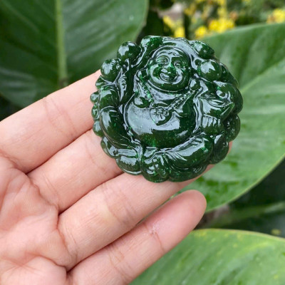 Mặt dây chuyền ngọc bích phật di lặc, mặt dây chuyền ngọc bích|phongthuygiaphat