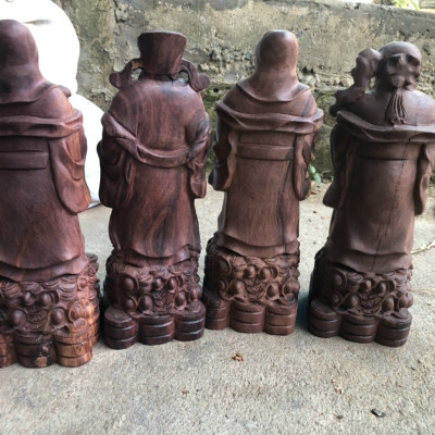 Bộ tượng phật tam đa phúc lộc thọ bằng gỗ cẩm kt cao 30×11×9vm