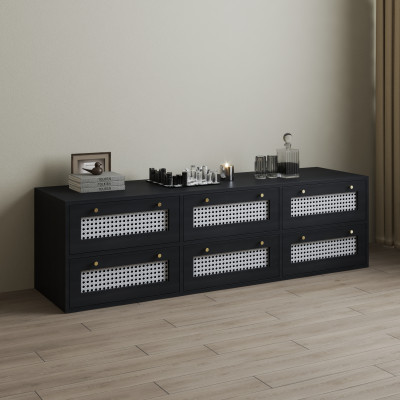 HAPPY FURNITURE , Tủ lưu trữ 6 ngăn kéo - MAY , THK_307 , 164cm x 45cm x 47cm DxRxC