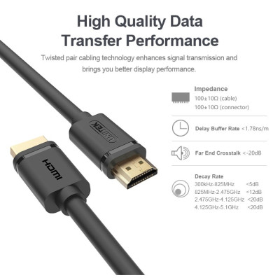 Cáp HDMI Unitek 5m Hỗ trợ 3D 4k x 2k Y-C140U - Hàng Nhập Khẩu