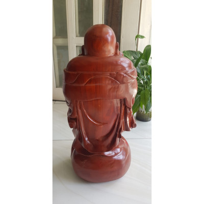 Tượng Di Lặc Đứng bao tiền to tay cầm hồ lô và quả đào cười tươi vui vẻ Cao 50cm x ngang 22cm x Sâu 19cm chất liệu gỗ gõ mật Anh Chị trưng phòng khách nhà, công ty, Cửa Hàng, trên bàn thờ Thần Tài đẹp may mắn, vui vẻ tài Lộc cả năm nhe ạ