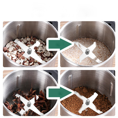 Máy Xay Hạt Tiêu Hạt Cafe Hạt Khô Gia Vị Đa Năng Công Suất 250w 8 Lưỡi Dao Cực Bén Chất Liệu Cối Inox - Hàng Nhập Khẩu