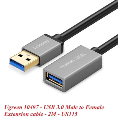 Ugreen UG10497US115TK 2M màu Đen Cáp tín hiệu nối dài USB 3.0 dáng dây nhỏ cao cấp - HÀNG CHÍNH HÃNG
