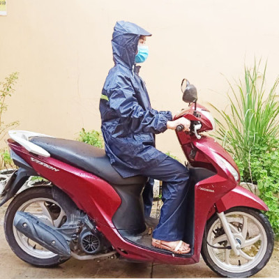 Bộ Quần Áo Mưa Phản Quang Nam Nữ, Áo Mưa Bộ Người Lớn Cao Cấp Vải Dù Dày Siêu Bền, An Toàn
