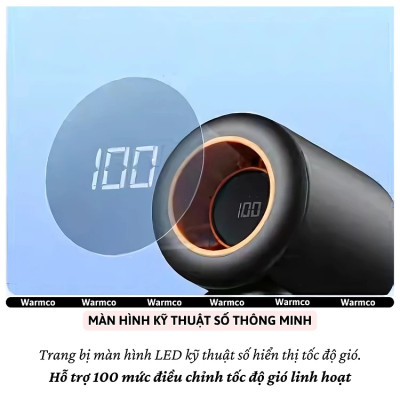 Quạt cầm tay turbo mini siêu mát Pin trâu 5000 mAh, nhỏ gọn linh hoạt hiệu WARMCO - 100 chế độ gió, dùng liên tục 18h (tùy mức gió), thiết kế đẹp, bền - hàng nhập khẩu
