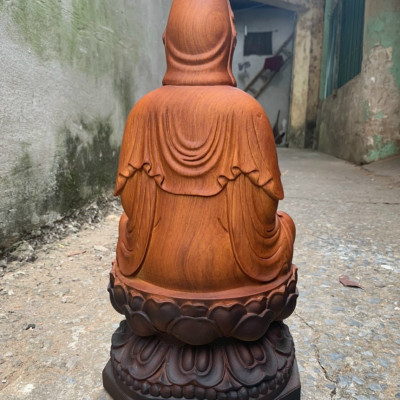 Tượng phật bà quan âm bồ tát bằng gỗ hương kt cao 30×16×15cm