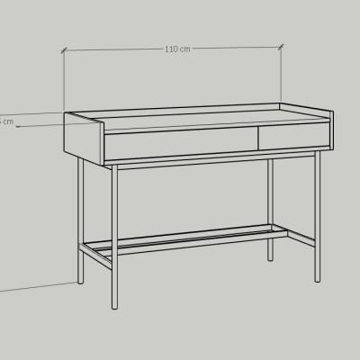 [Happy Home Furniture] KINA , Bàn trang điểm 2 ngăn - chân sắt , 110cm x 45cm x 75cm ( DxRxC), BAN_040