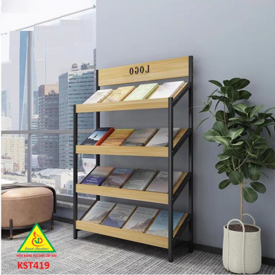 Kệ trưng bày sản phẩm, hàng hóa , kệ trang trí khung sắt mặt gỗ KST419- Nội thất lắp ráp Viễn Đông Adv