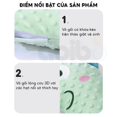 Gối ôm cho bé sơ sinh 0-3T EMA, gấu bông cho trẻ ôm ngủ, thú bông đồ chơi cho bé