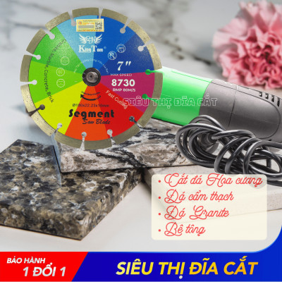 Lưỡi Cắt Gạch 180mm KingTom Sắc Màu Khô - Chuyên Bê Tông, Đá Hoa Cương