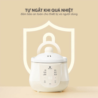 Nồi nấu chậm, nấu cháo, chưng yến 1L Elmich SCE-8524OL - Hàng Chính Hãng