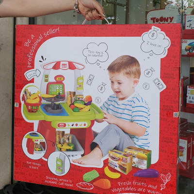 Đồ Chơi Nấu Ăn Bộ Siêu Thị 3 TOONYKIDS - Đồ Chơi Nhà Bếp Cho Bé - Mini Market TN138 [Tặng Kèm Sticker]