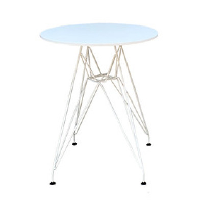 Bàn tiếp khách Bàn cafe mặt tròn 60 cm gỗ sơn hiện đại chân thép sơn tĩnh điên trắng đen TE DSR - 06W tại HCM