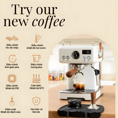 Bản nâng cấp - Máy pha cà phê Espresso chuyên nghiệp, thương hiệu Mỹ cao cấp HiBREW - H10 Plus. Hàng chính hãng