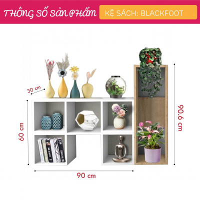 Kệ sách gỗ MDF kiểu dáng hiện đại nhỏ gọn SMLIFE Blackfoot