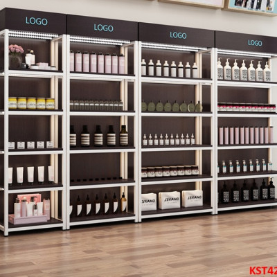 Kệ trưng bày sản phẩm, hàng hóa , kệ trang trí khung sắt mặt gỗ KST429 - NỘI THẤT LẮP RÁP VIENDONGADV