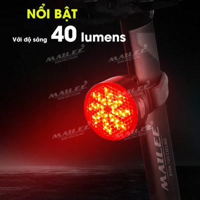 Đèn hậu cảnh báo xe đạp gắn sau CỐI XAY GIÓ AQ-113 dung lượng 500mAh 8 chế độ cảnh báo, sạc USB, chống nước IPX4 - Mai Lee