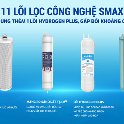 Máy lọc nước RO Mỹ 11 lõi Karofi KAQ-L06 Aiotec RO - Giao trước lắp sau miễn phí toàn quốc - Bảo hành 36 tháng - Hàng chính hãng