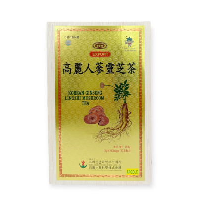 Trà sâm linh chi chính hãng Bio Apgold Hàn Quốc hộp gỗ 100gói