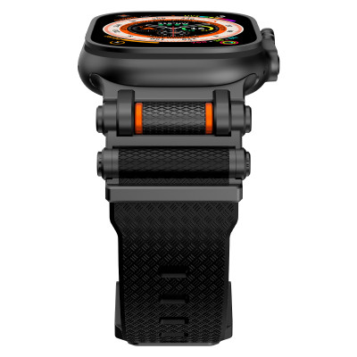 Dây Silicone Đầu Nối Kim Loại Spinner cho Apple Watch Ultra 1/2 & Apple Watch Series 4/5/6/7/8/9/SE/10 Size 44/45/46/49mm - Hàng Chính Hãng