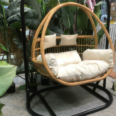 Xích đu đôi family chất liệu khung sắt mây nhựa cao cấp juno sofa