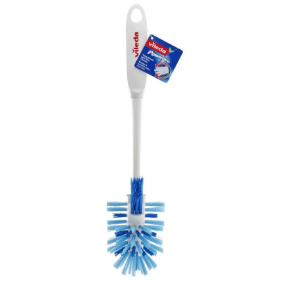 Bàn chải cọ toilet VIELDA Power Brush kèm khay đựng, đầu lông cọ bền, cứng, thiết kế 2 đầu cọ tiện dụng - TSU156132