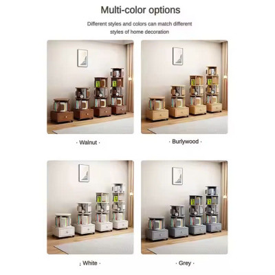 Kệ sách xoay có ngăn kéo Giá bán buôn Tủ sách gỗ nguyên khối