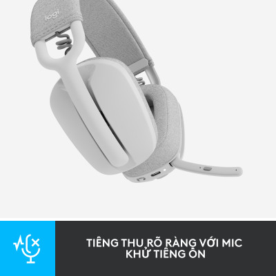 Tai nghe không dây Logitech Zone Vibe 100 nhẹ, với micrô khử tiếng ồn, Tai nghe Bluetooth Đa điểm Tiên tiến, Hoạt động với Teams, Google Meet, Zoom, Mac/PC - Hàng chính hãng