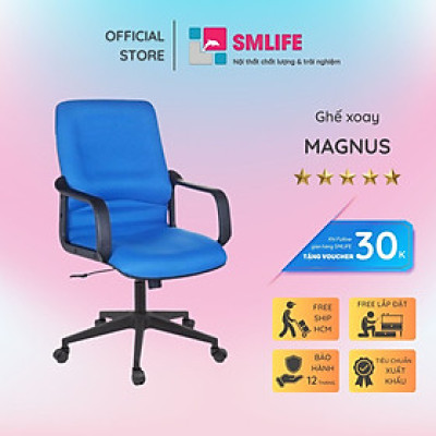 Ghế xoay văn phòng lưng trung bọc vải SMLIFE Magnus