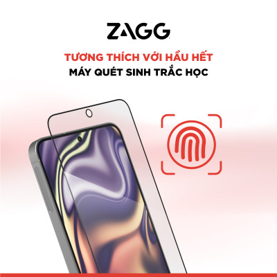 Kính cường lực ZAGG Glass Plus Edge B cho Samsung S25 Ultra, S25 Plus- Nhận vân tay, Kèm khung hỗ trợ dán_ Hàng Chính Hãng