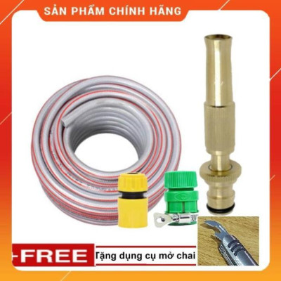️ Bộ dây vòi xịt nước rửa xe, tưới cây , tăng áp 3 lần, loại 20m 206587 cút sập,nối vàng + mở chai