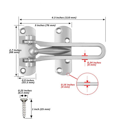 Chốt Cửa Inox, Khóa Chốt Trượt An Toàn Đề Phòng Người Lạ Đẩy Cửa Vào Phòng, Chống Mở Cửa Từ Bên Ngoài. Takyhome 3150bac