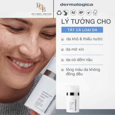 Kem dưỡng ban đêm dành cho da có sắc tố POWERBRIGHT OVERNIGHT CREAM của Dermalogica - Dolly Beauty