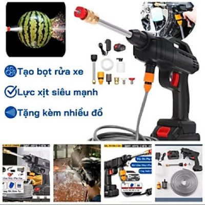 MÁY BƠM ÁP LỰC RỬA XE MÁY ÔTÔ TƯỚI CÂY PHUN THUỐC PIN KHỦNG HÀNG