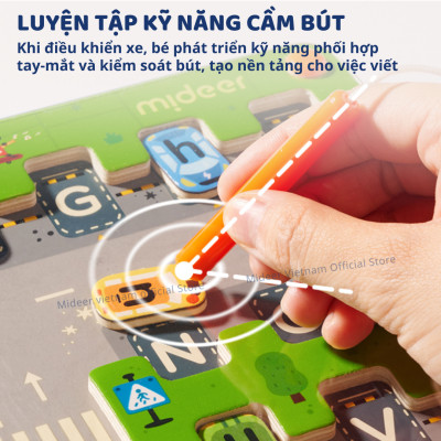 Bảng gỗ mê cung, bảng chữ cái cho bé Mideer Magnetic Maze · Parking Lot