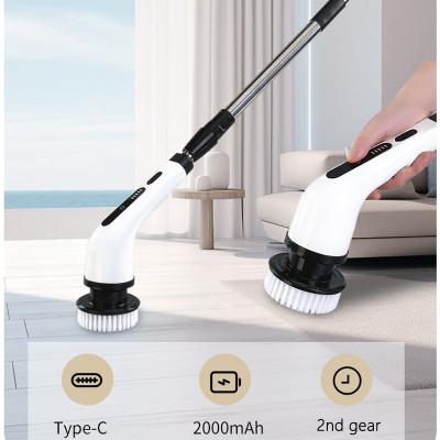 Chổi Cọ Nhà Vệ Sinh Bằng Điện, Máy Cọ Rửa Đa Năng Không Dây, Chổi Chà Nhà Tắm Bồn Cầu Toilet 8 Đầu Tiện Lợi